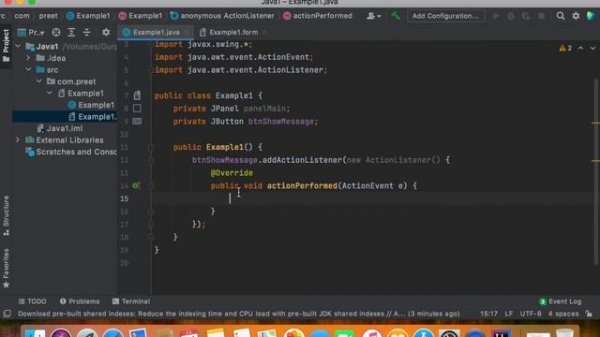 Creating First Java Swing GUI Application with IntelliJ IDEA IDE - Tute 01