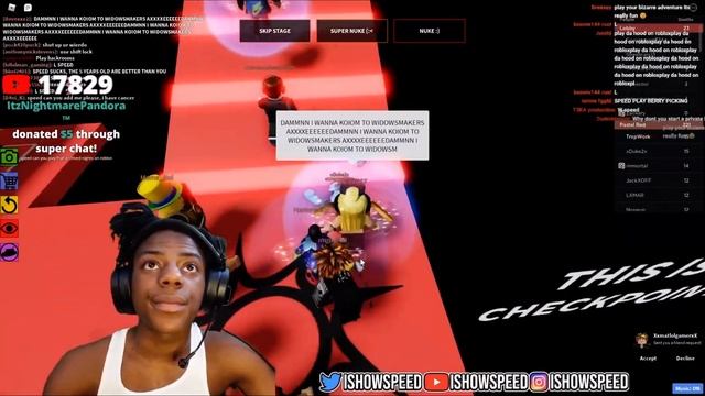 ISHOWSPEED PLAYS ULTIMATE OBBY ON ROBLOX (FUNNY) смотреть онлайн