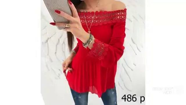 Покупаем одежду со скидками на AliExpress - Кружевная блузка с открытыми плечами и длинным рукавом смотреть онлайн