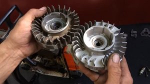 STIHL.Сильная отдача при заводке бензопилы.Ранее зажигание и немного колхоза