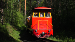 Тепловоз ТУ7А-3355 на Детской железной дороге с поездом Екатеринбург-Детский - Юбилейная