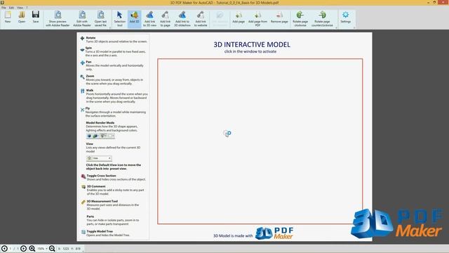 3D PDF Maker for AutoCAD Tutorial 1. Insert AutoCAD 3D Models in PDF Files смотреть онлайн