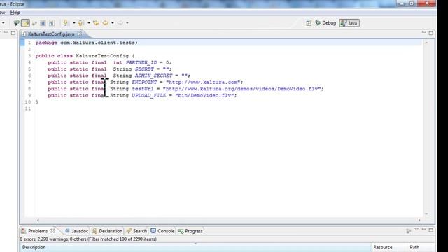 Setup of the Kaltura API Java Client Library in Eclipse смотреть онлайн