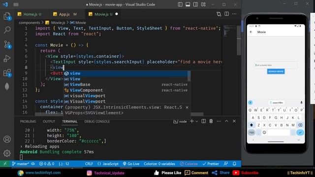 Search Input And Button | Mastering React Native | React native Tutorials смотреть онлайн