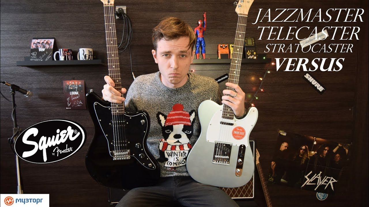 JAZZMASTER VS TELECASTER VS STRATOCASTER/ Сравнение и обзор Squier Affinity смотреть онлайн