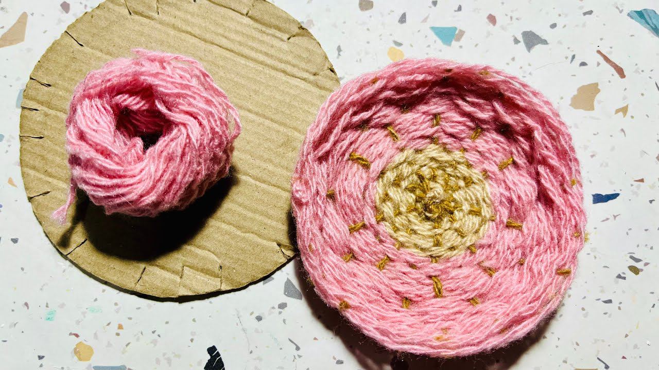 Плетение на картоне #изниток   Подставка под кружку #своимируками