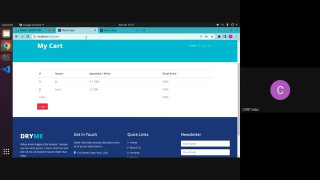 MERN Stack | Checkout | Front Panel Bootstrap 2022 | CSRIT India | смотреть онлайн