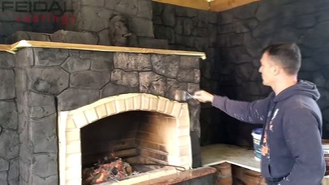 Как обычной краской декорировать камин с фактурой камня? Шикарный результат! смотреть онлайн