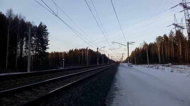 Электровоз ЧС7-094 с поездом№065М Москва-Кишинёв перегон Бекасово 1-Нара 10.03.2016 смотреть онлайн
