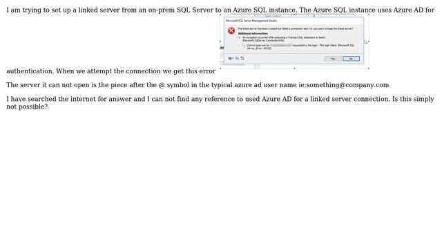 Databases: SQL Server Linked Server to Azure SQL using Azure AD смотреть онлайн