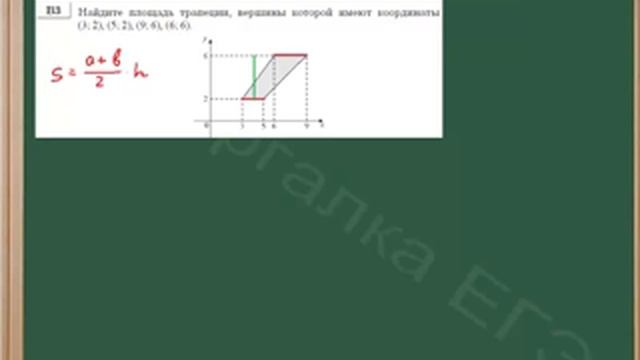 Нахождение площади трапеции по координатам смотреть онлайн