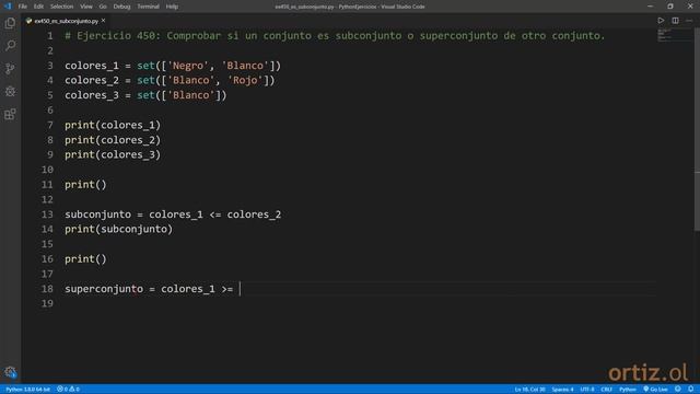 Python - Ejercicui 450: Comprobar si un Conjunto es Subconjunto o Superconjunto de Otro Conjunto смотреть онлайн