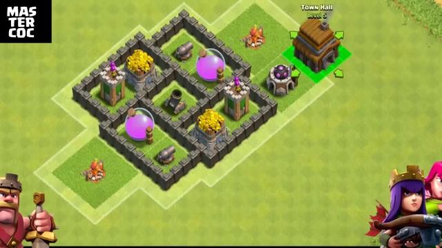 Clash of Clans Town Hall 4 Defense (CoC TH4) BEST Farming Base Layout Defense Strategy смотреть онлайн
