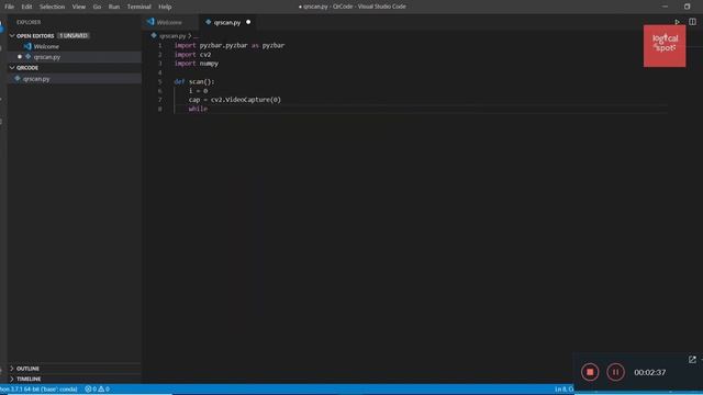 QR code scanner in Python | Python QR code scanner | Python QR code Reader | QR Reader using Webcam смотреть онлайн