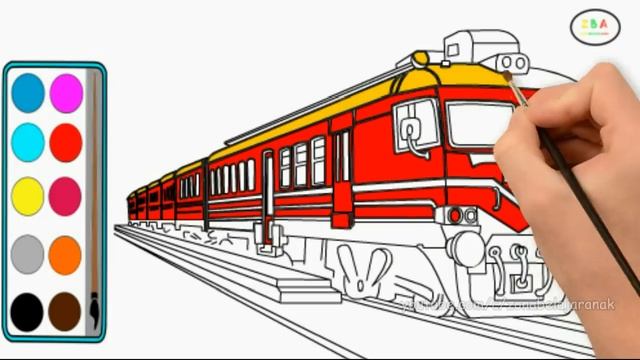 Kereta Api #2 |Cara Menggambar dan Mewarnai Kereta Api Merah смотреть онлайн