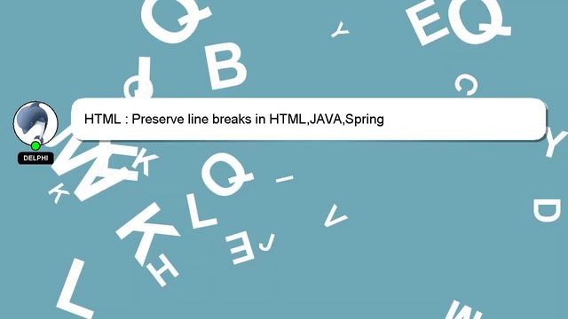 HTML : Preserve line breaks in HTML,JAVA,Spring смотреть онлайн