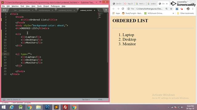 Html Formatting Tag | Ordered list Tag смотреть онлайн