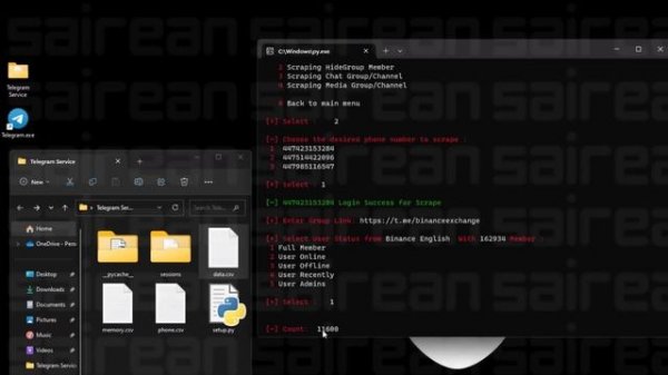 Telegram Service 2024 - Scrape Hide Group Members