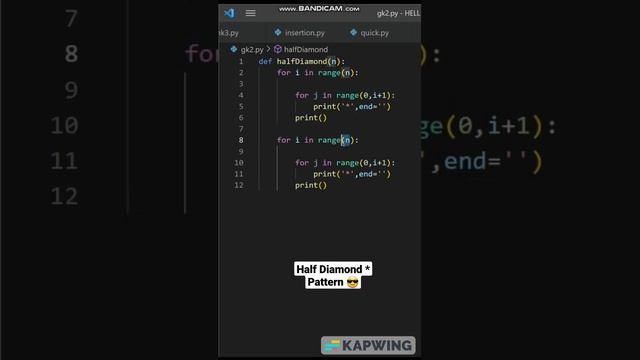 HALF DIAMOND ?? #python смотреть онлайн