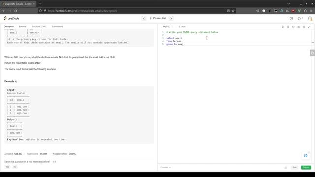 Leetcode #37 | Решение 182. Duplicate Emails смотреть онлайн
