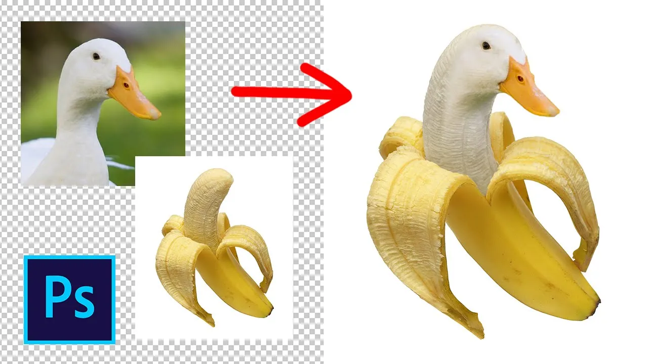 Коллаж банан+гусь в фотошопе смотреть онлайн