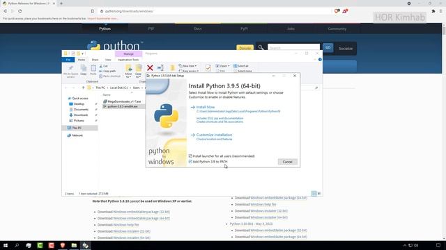 Install Python and Config in Window 10 Khmer HKimhab смотреть онлайн
