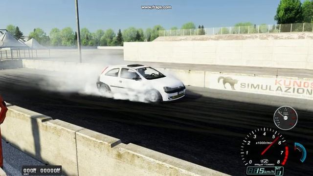 Opel Corsa C 1.7 DTi tire warming at drag track! смотреть онлайн