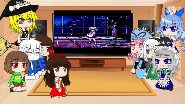 Touhou And Undertale Reacts To Sans Vs Sakuya || Gacha Club ||