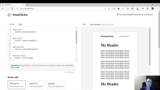 PrintCSS: Running Headers and Footers смотреть онлайн