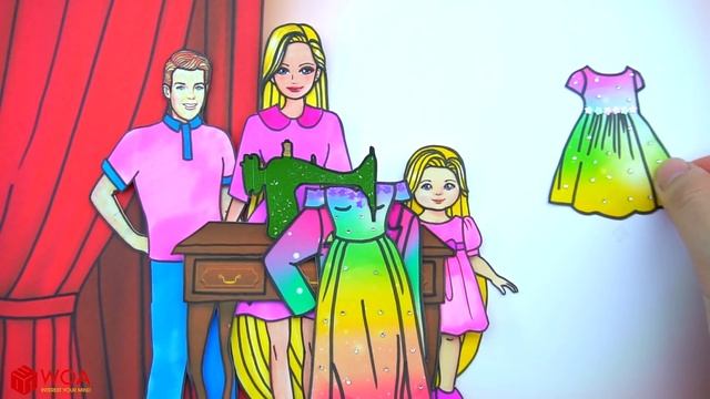 Paper Dolls Contest - Rapunzel And Sadako Dresses Quiet Book Handmade Papercraft - Woa Doll Channel
