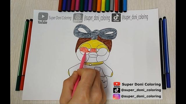 Уточки из тик тока раскраски Уточка Лалафанфан в очках tiktok lalafanfan смотреть онлайн