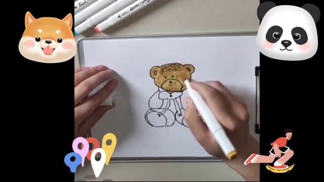 How to draw teddy Как нарисовать тедди Easy drawing смотреть онлайн