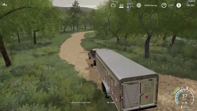 HAULING THE CATTLE TO PASTURE | FARMING SIMULATOR 19 | PERFECT JOB FOR A RAINY DAY смотреть онлайн