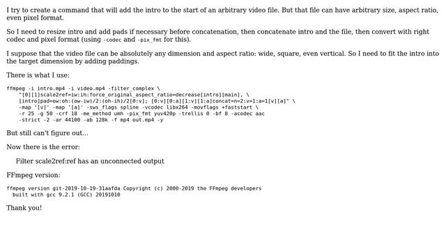 ffmpeg: How to concatenate two videos with arbitrary parameters? смотреть онлайн