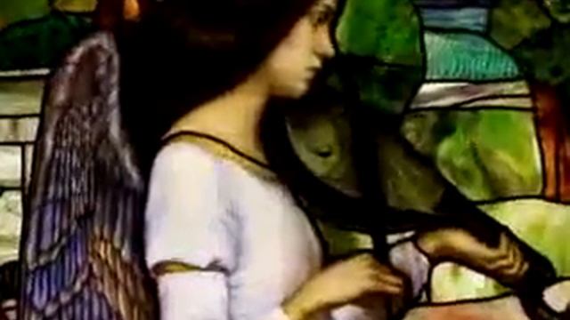 Витраж Ангел. Ачаровательная работа хорошего мастера. Stained glass Angel смотреть онлайн