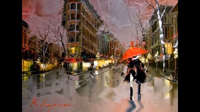 Дождливый городской пейзаж в живописи. смотреть онлайн