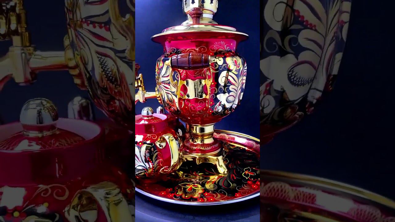 Самовар Золотая Кудрина на 3 литра в наборе, форма овал, ТСК ТУЛАВАР смотреть онлайн