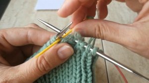 Фабричный край/ Закрытие резинки 1х1 иглой по кругу/ Закрытие петель на спице/