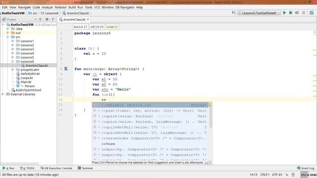 Kotlin - 12.3 (Анонимные классы в Kotlin. ключевое слово object{ }) смотреть онлайн
