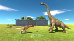 (JWE2) CARNOTAURUS vs ALL UNITS DINOSAURS - Animal Revolt Battle Simulator New