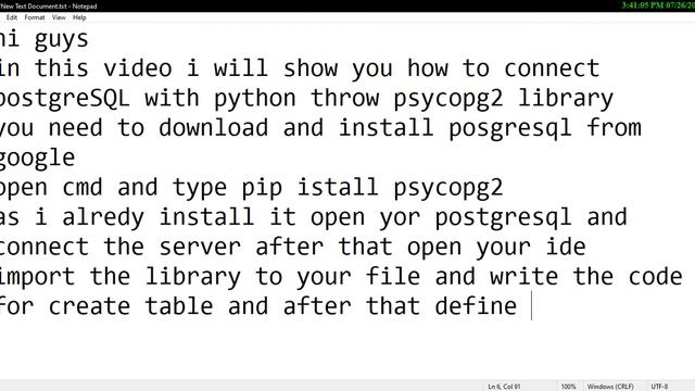 how to connect PostgreSQL to python PART 1 смотреть онлайн