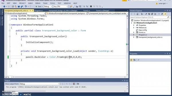 C# - How To Make Transparent Color [ with Source code ]