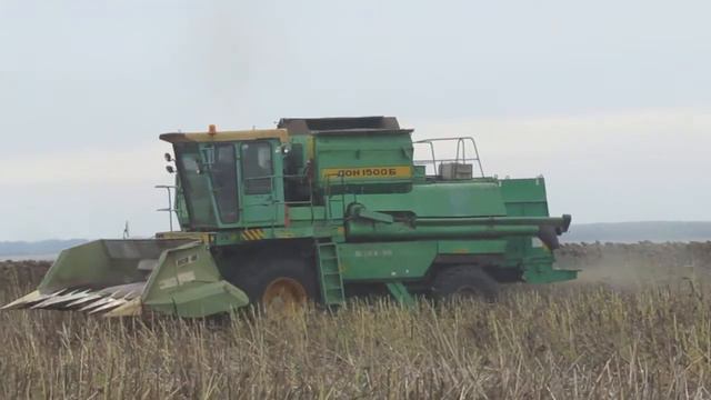 ДОН-1500б на уборке подсолнечника .Уборка 2016. смотреть онлайн