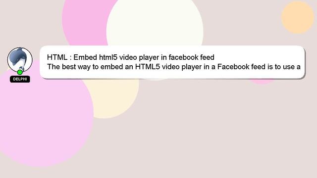 HTML : Embed html5 video player in facebook feed смотреть онлайн