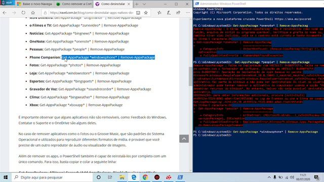 Livre-se dos aplicativos do sistema Win10 pelo Power Shell смотреть онлайн