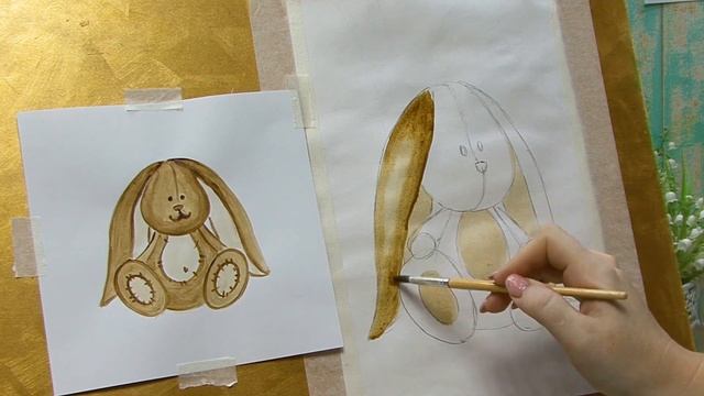 Зайка Кофейный рисунок Кофейная живопись смотреть онлайн
