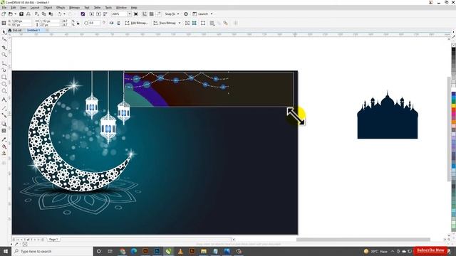 Eid Mubarak Poster Design | How to Make Eid Mubarak Poster Design in CorelDraw Tutorial смотреть онлайн