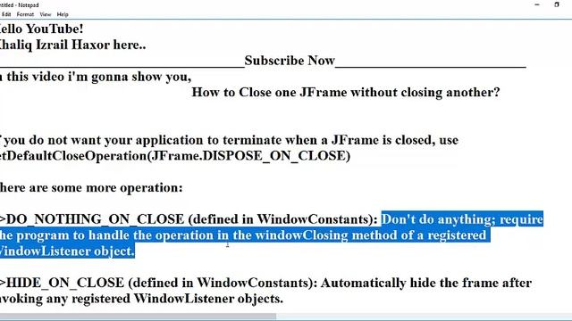 How to Close one JFrame without closing another смотреть онлайн