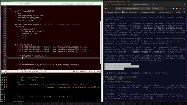 Advent of Code 2022 | Dia 3 | p2 | Rust Vs Python смотреть онлайн