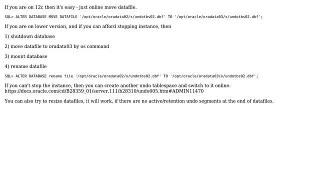 Databases: Rebalance/move or strink oracle undotablespace (2 Solutions!!) смотреть онлайн